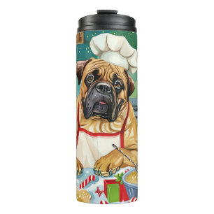 Bullmastiff-Weihnachtsbäckerei: Festliches Weihnac Thermosbecher