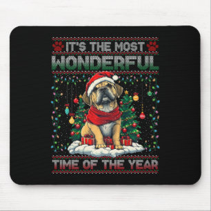 Bullmastiff Weihnachtsbaum Dekorationen Hund Lover Mousepad