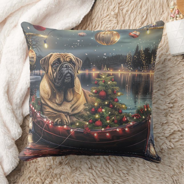 Bullmastiff Weihnachtsfest Reise Kissen (Decke)