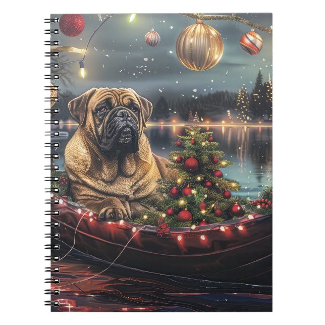 Bullmastiff Weihnachtsfest Reise Notizblock (Vorderseite)