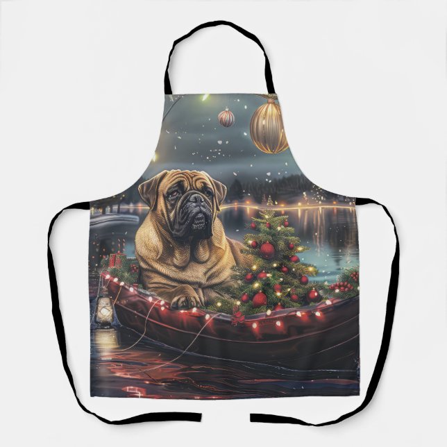 Bullmastiff Weihnachtsfest Reise Schürze (Vorderseite)