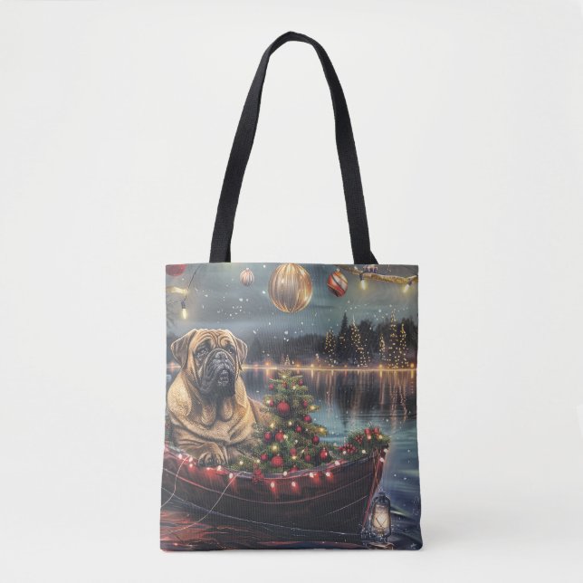 Bullmastiff Weihnachtsfest Reise Tasche (Vorderseite)