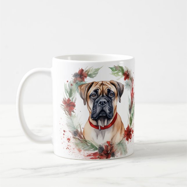 Bullmastiff Weihnachtsmann Festliche Jungfrau Kaffeetasse (Links)