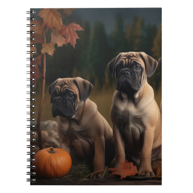 Bullmastiff Welpe Autumn Delight Pumpen Notizblock (Vorderseite)