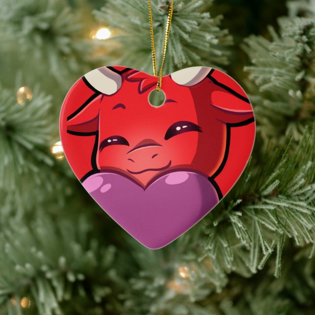 Bullpew-Chat-Liebe Keramik Ornament (Baum)