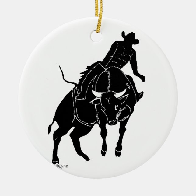 Bullrider 300 Kopie Keramik Ornament (Vorne)