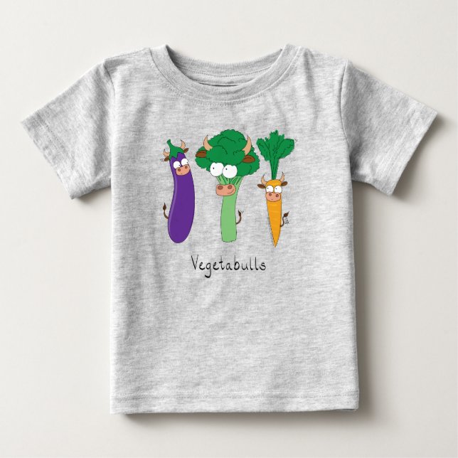 Bulls à légumes T-shirt bébé amusant (Devant)