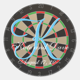 Bulls eye Dartboard 3d Monogram Dart Gastgeschenk Runder Aufkleber