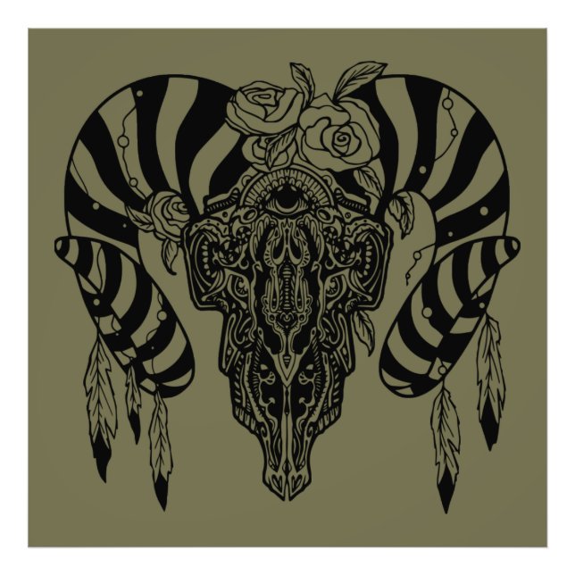 Bullschädel Fotodruck (Vorne)