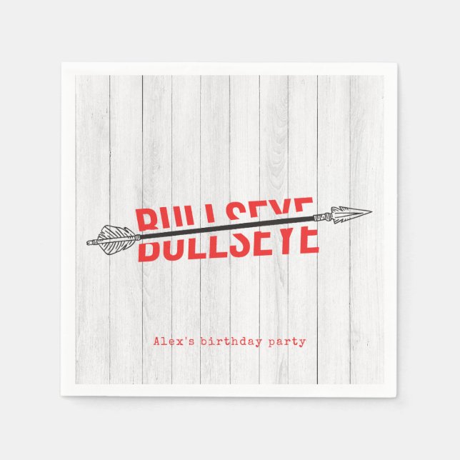Bullseye Bow & Arrow Archery Tween Party Serviette (Vorderseite)