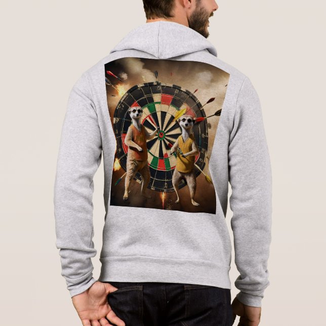 Bullseye Burrow: Meerkat Dart League, Hoodie (Rückseite)