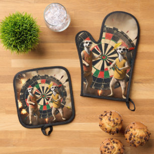 Bullseye Burrow: Meerkat Dart League, Ofenhandschuh & Topflappen-Set