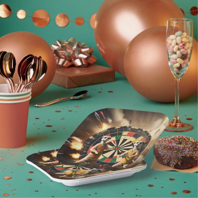 Bullseye Burrow: Meerkat Dart League, Pappteller (Multi)