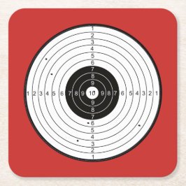 Bullseye Circle Red - Square Untersetzer