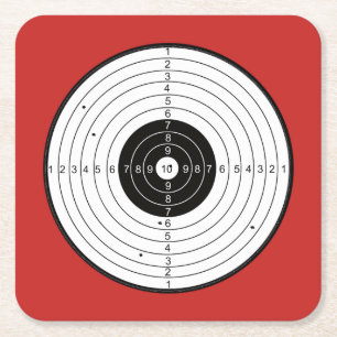 Bullseye Circle Red - Square Untersetzer