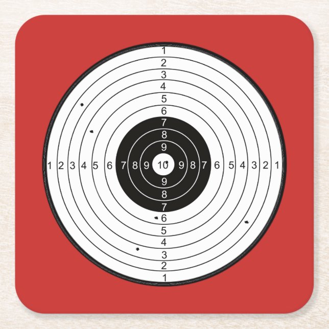 Bullseye Circle Red - Square Untersetzer (Vorderseite)