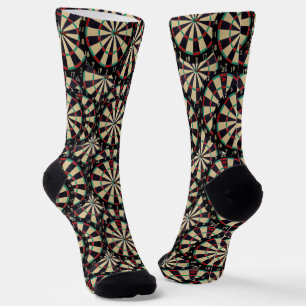 Bullseye Dartboard's Layered, Crew Socks Socken