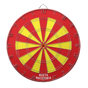 Bullseye der Flagge von Nordmakedonien Dartscheibe