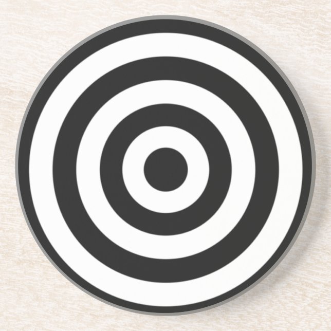 Bullseye Design Sandstein Untersetzer (Vorne)