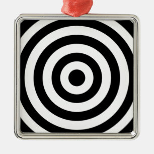 Bullseye Design Silbernes Ornament