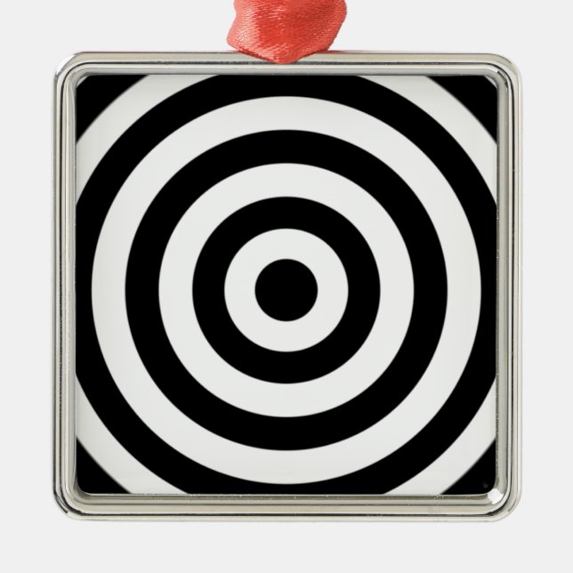 Bullseye Design Silbernes Ornament (Vorne)