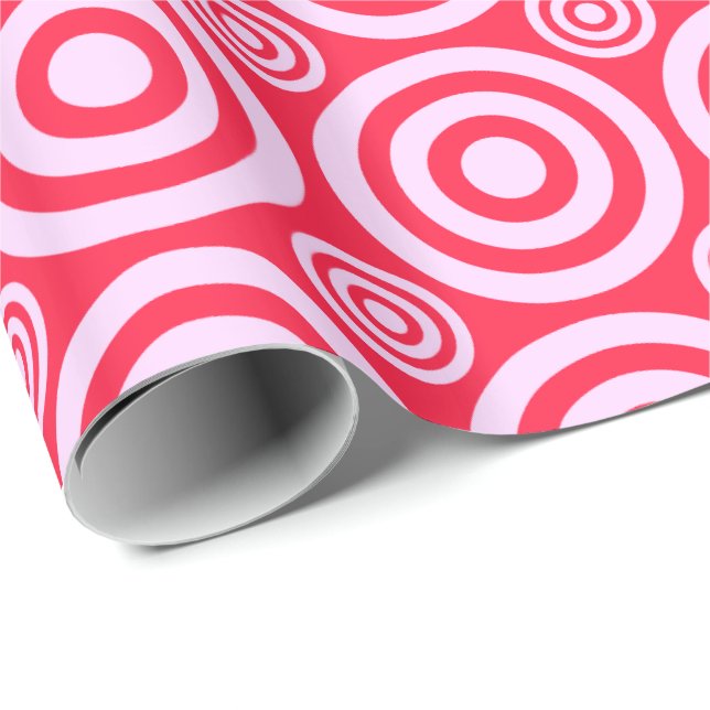 Bullseye-Gift Wrap-Pink-White Geschenkpapier (Rolleneckpunkt)