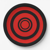 Bullseye, konzentrische Kreise - schwarz und rot
