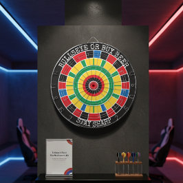 Bullseye or Buy Beer Funny Dartboard Wall Game Dartscheibe