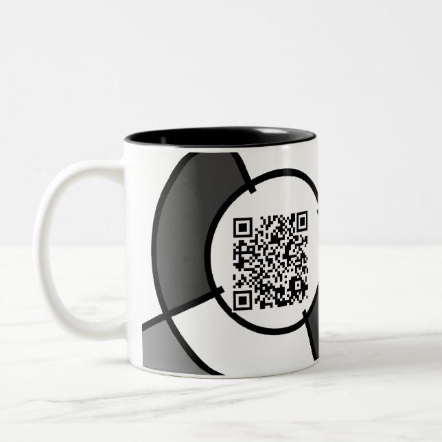 Bullseye QR-Code Zweifarbige Tasse (Links)