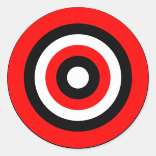 BullsEYE Red Schwarz-weiß Runder Aufkleber