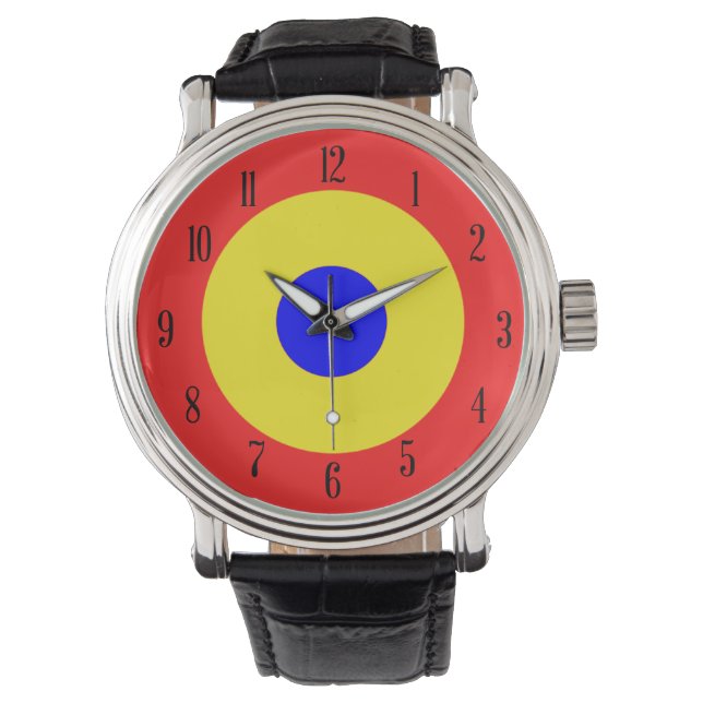 Bullseye-Target-Farben Armbanduhr (Vorderseite)