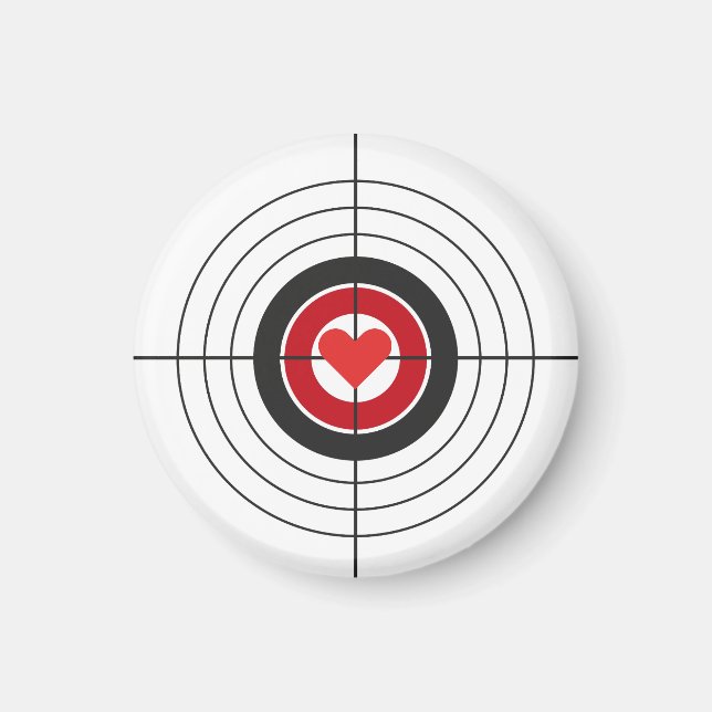 Bullseye-Ziel mit Herzmagneten Magnet (Vorne)