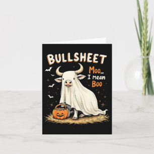 Bullsheet Cow Ghost Puff Funny Halloween Trick ode Karte