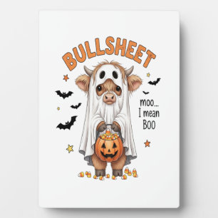 Bullsheet Highland Cow Funny Ghost Fotoplatte