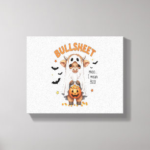Bullsheet Highland Cow Funny Ghost Leinwanddruck