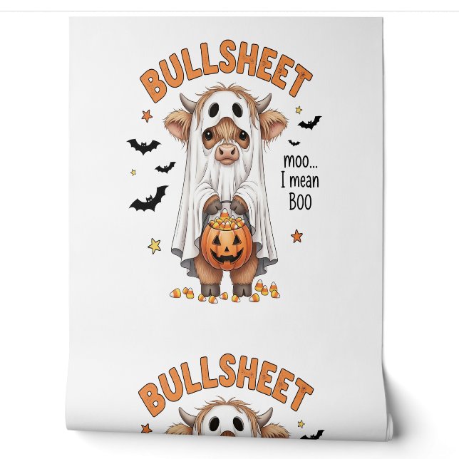 Bullsheet Highland Cow Funny Ghost Tapete (Abrollen)