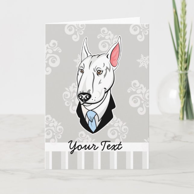 Bullterrier-Karte Feiertagskarte (Vorderseite)
