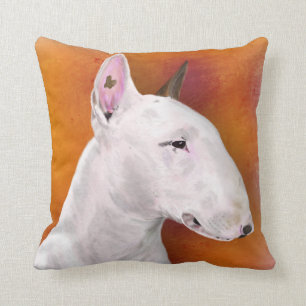 Bullterrier-Kissen auf orange Hintergrund Kissen
