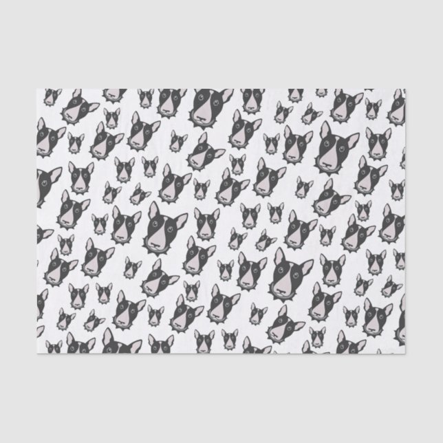 Bullterrier-Spätzundung! Entzückender Seidenpapier (Vorderseite)
