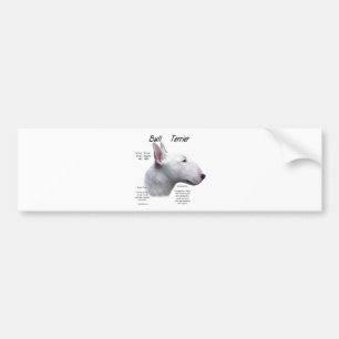 Bullterrier-(weißer) Geschichtsentwurf Autoaufkleber