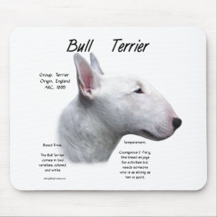 Bullterrier-(weißer) Geschichtsentwurf Mousepad