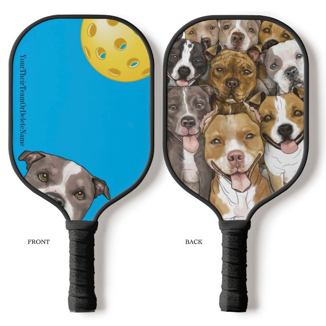 BullTerriers auf einem Blue Pickleball Paddel Pickleball Schläger (Von Creator hochgeladen)