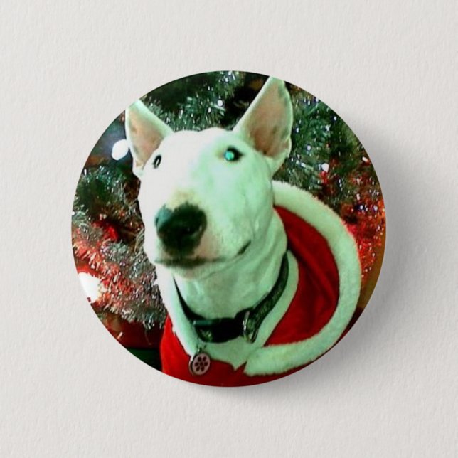 Bullterrierweihnachten Button (Vorderseite)