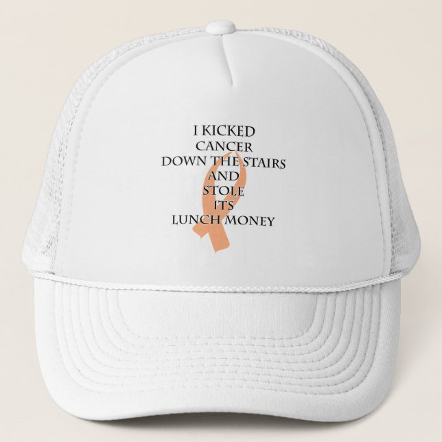 Bully Cancer (Peach Ribbon) Truckerkappe (Vorderseite)