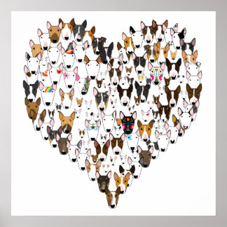 Bully Love anglais bull terrier amour coeur Poster