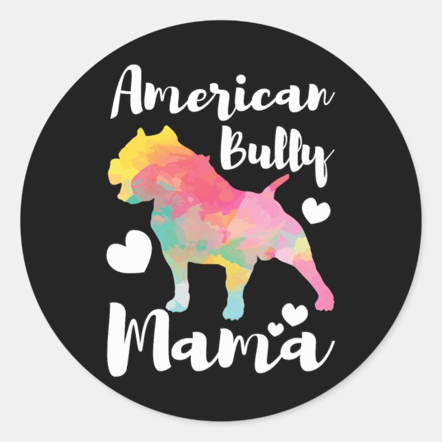 Bully Mama Bulldog Eigentümer Mama Runder Aufkleber (Vorderseite)