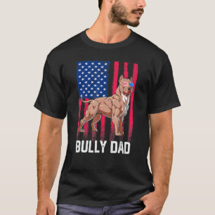 Bully Vater Dog American Flag Patriotic Merica 4th T-Shirt