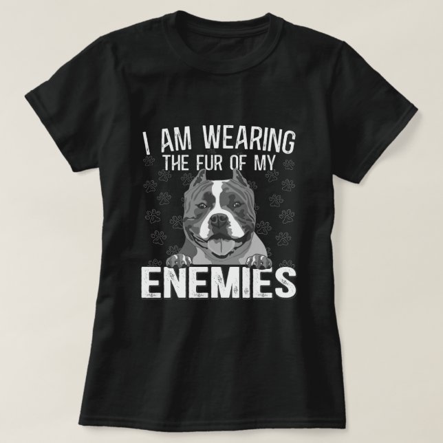 Bully XL Pitbull tragen für meine Feinde Amerika T-Shirt (Design vorne)