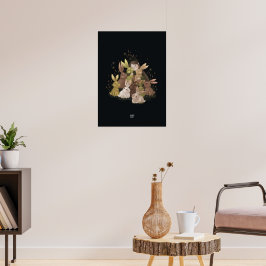 BULRUSH RABBITS von Alexandra Dikaia Poster