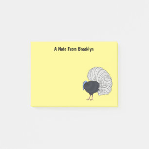 Bulwer-Fasan-Vogel-Cartoon-Illustration Post-it Klebezettel